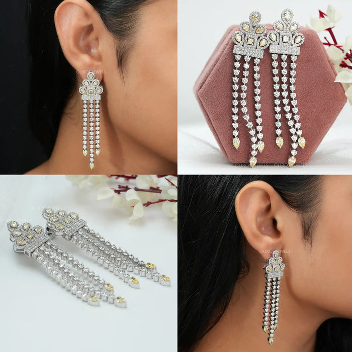 [Collage of Diamond Chandelier Earrings]-[Ouros Jewels]