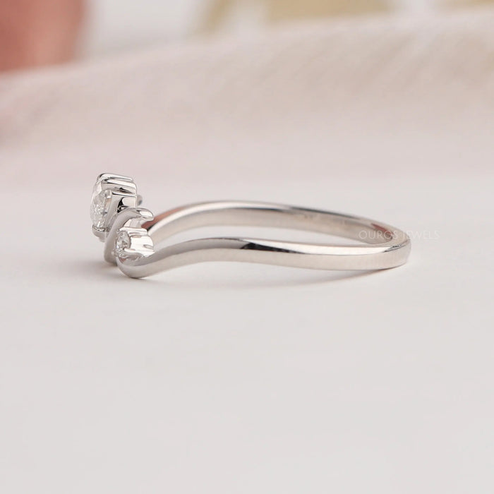 [Side View of Heart Cut Ring]-[Ouros Jewels]