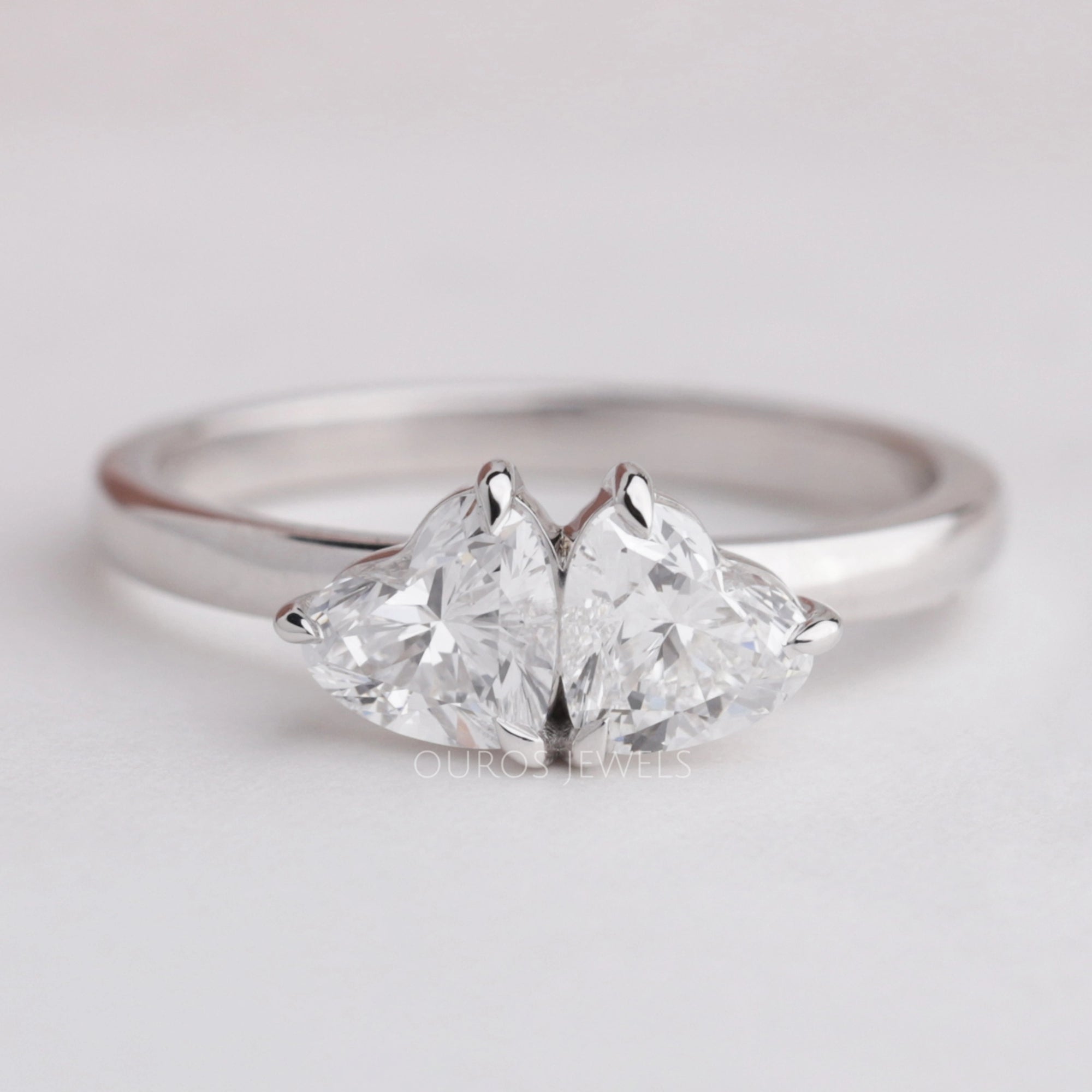 Double Heart Shape Diamond Romantic Ring
