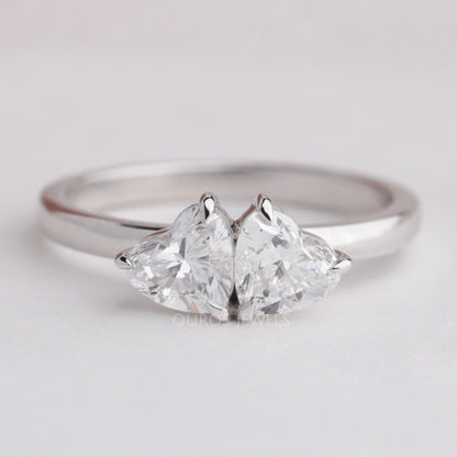 Double Heart Shape Diamond Romantic Ring