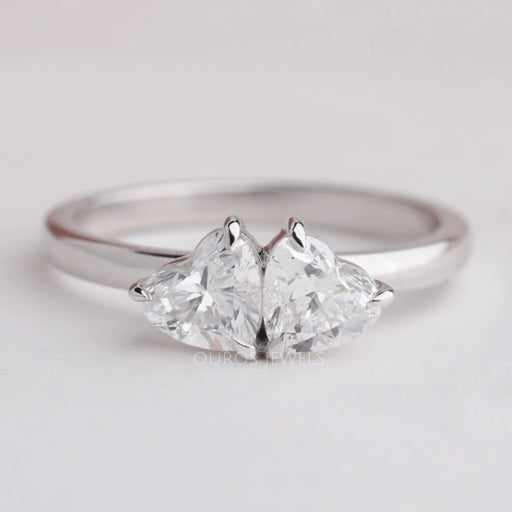 Double Heart Shape Diamond Romantic Ring