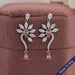 Pink Pear And Marquise Diamond Flower Drop Earrings Earrings