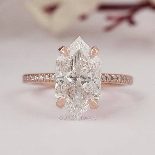 Dutch Marquise Cut Solitaire Accent Diamond Ring
