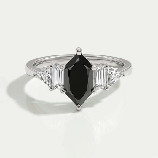 Dutch Marquise Black Diamond Anniversary Ring Ring