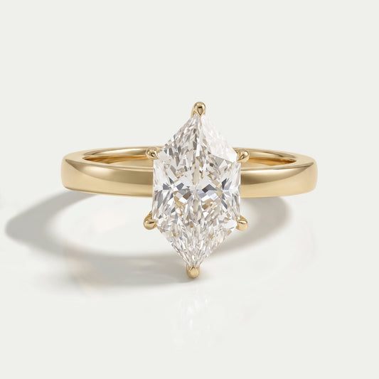 Dutch Marquise Lab Diamond Hidden Halo Engagement Ring Rings