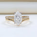 Dutch Marquise Diamond Curved Engagement Ring Set Rings