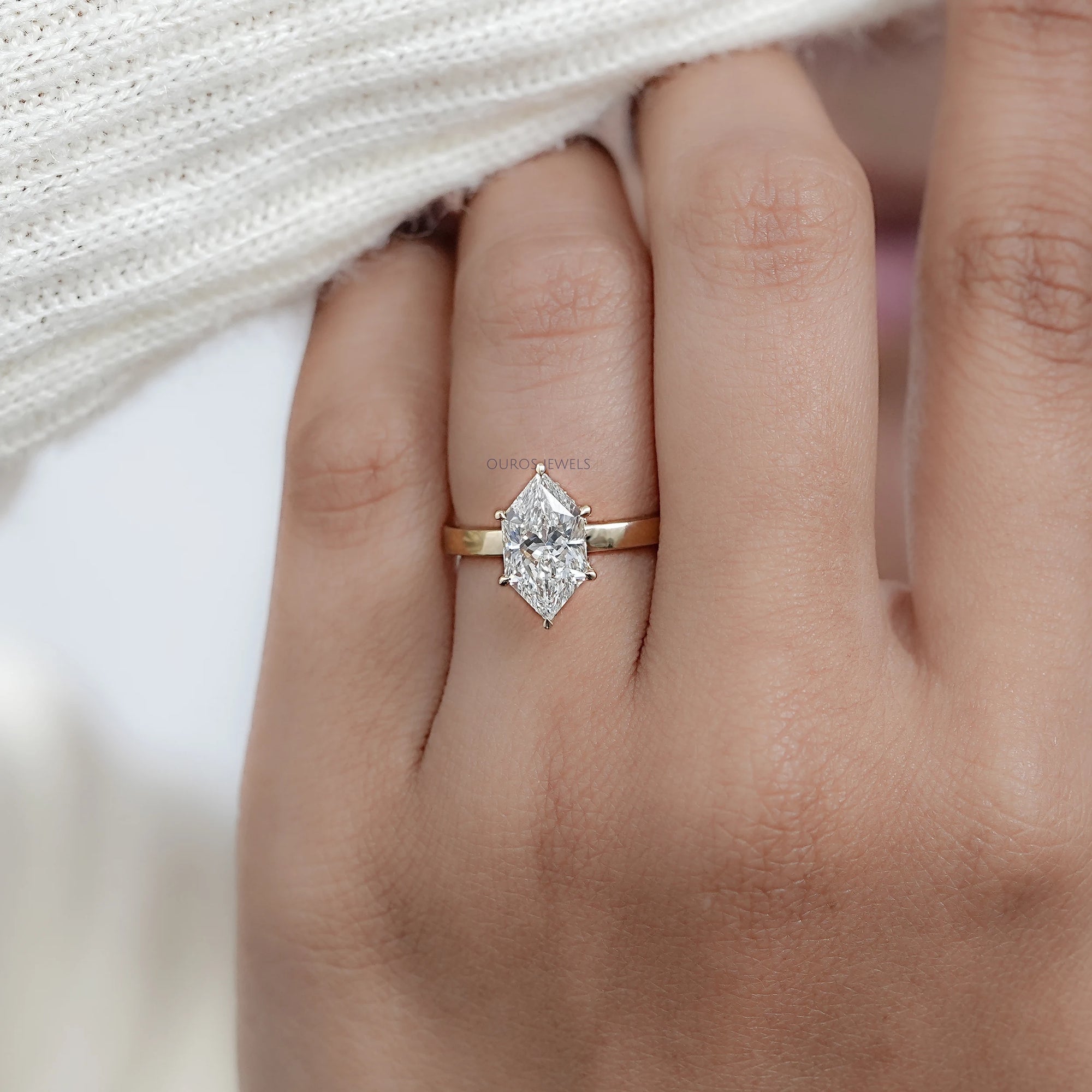 Dutch Marquise Lab Diamond Hidden Halo Engagement Ring Rings