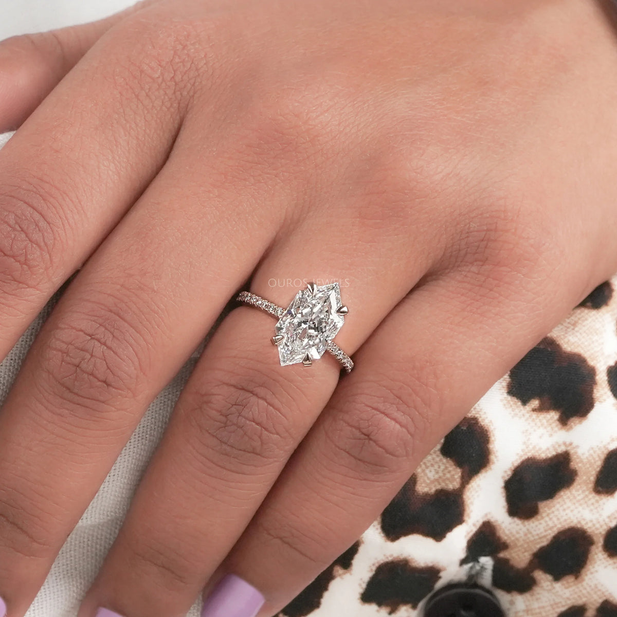 Dutch Marquise Cut Solitaire Accent Diamond Ring