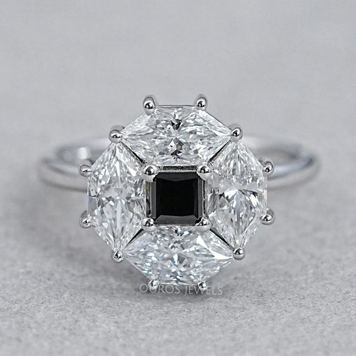 Princess Cut Lab Diamond Halo Dutch Marquise Ring Rings