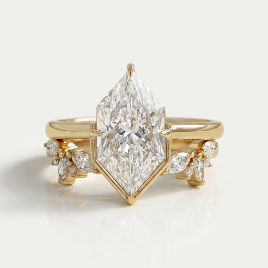 Dutch Marquise Shape Lab Diamond Ring Set