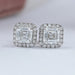 Asscher Lab Diamond Halo Stud Earrings Earring
