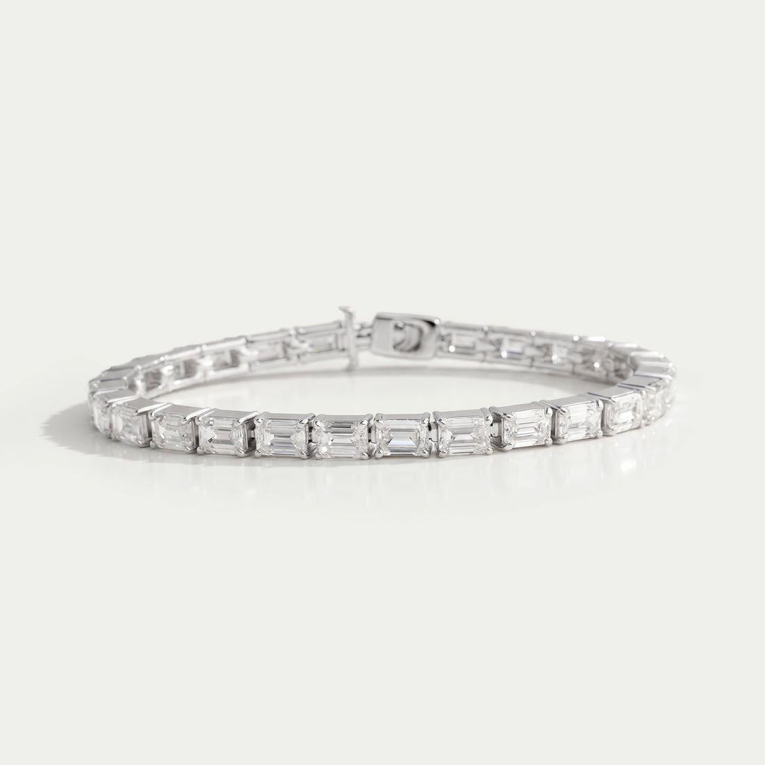 East-West Set Emerald Diamond Tennis Bracelet