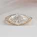 East West Marquise Lab Diamond Hidden Halo Ring Ring
