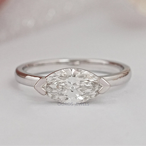 East-West Set Marquise Diamond Ring Ring