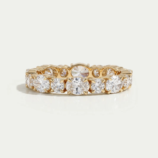 Oval And Round Diamond Eternity Band Ring