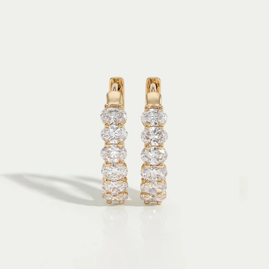 East West Oval Lab Grown Diamond Hoop Earrings Earrings
