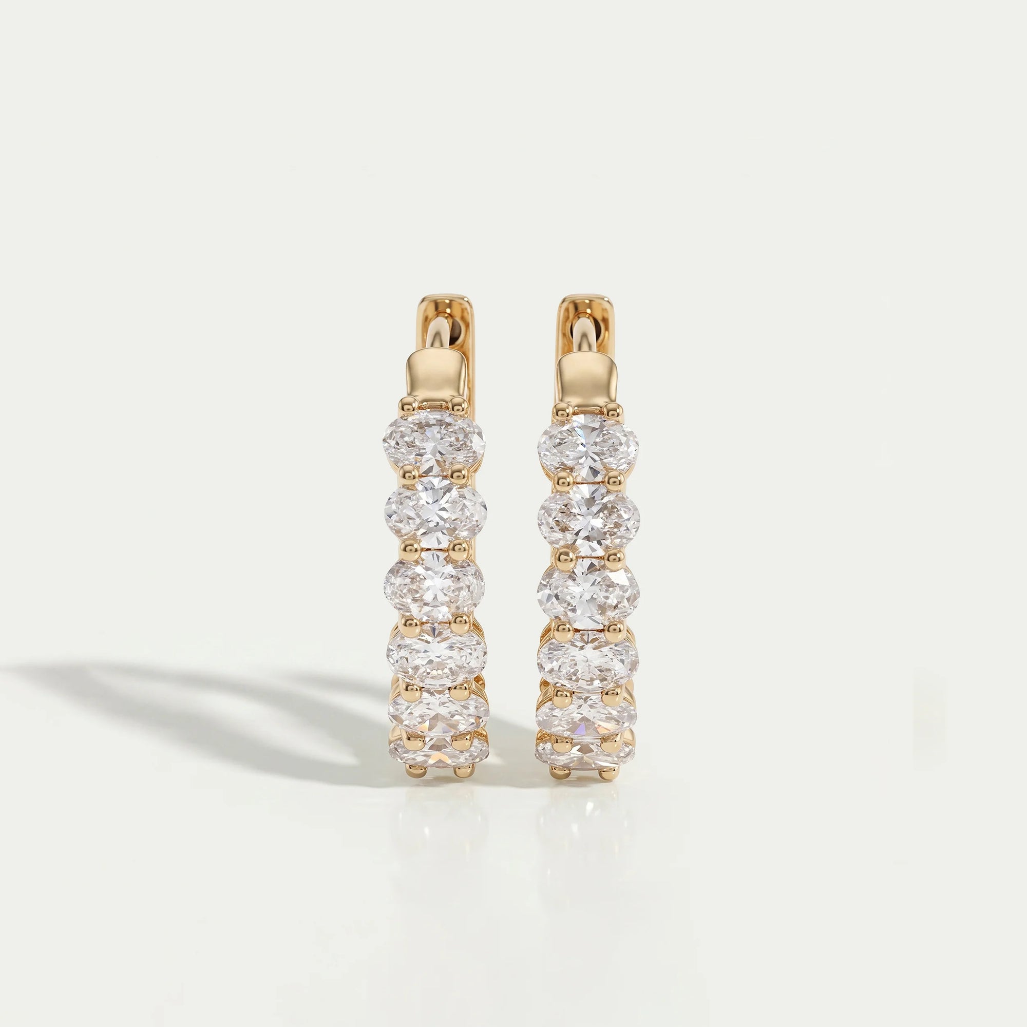 East West Oval Lab Grown Diamond Hoop Earrings Earrings