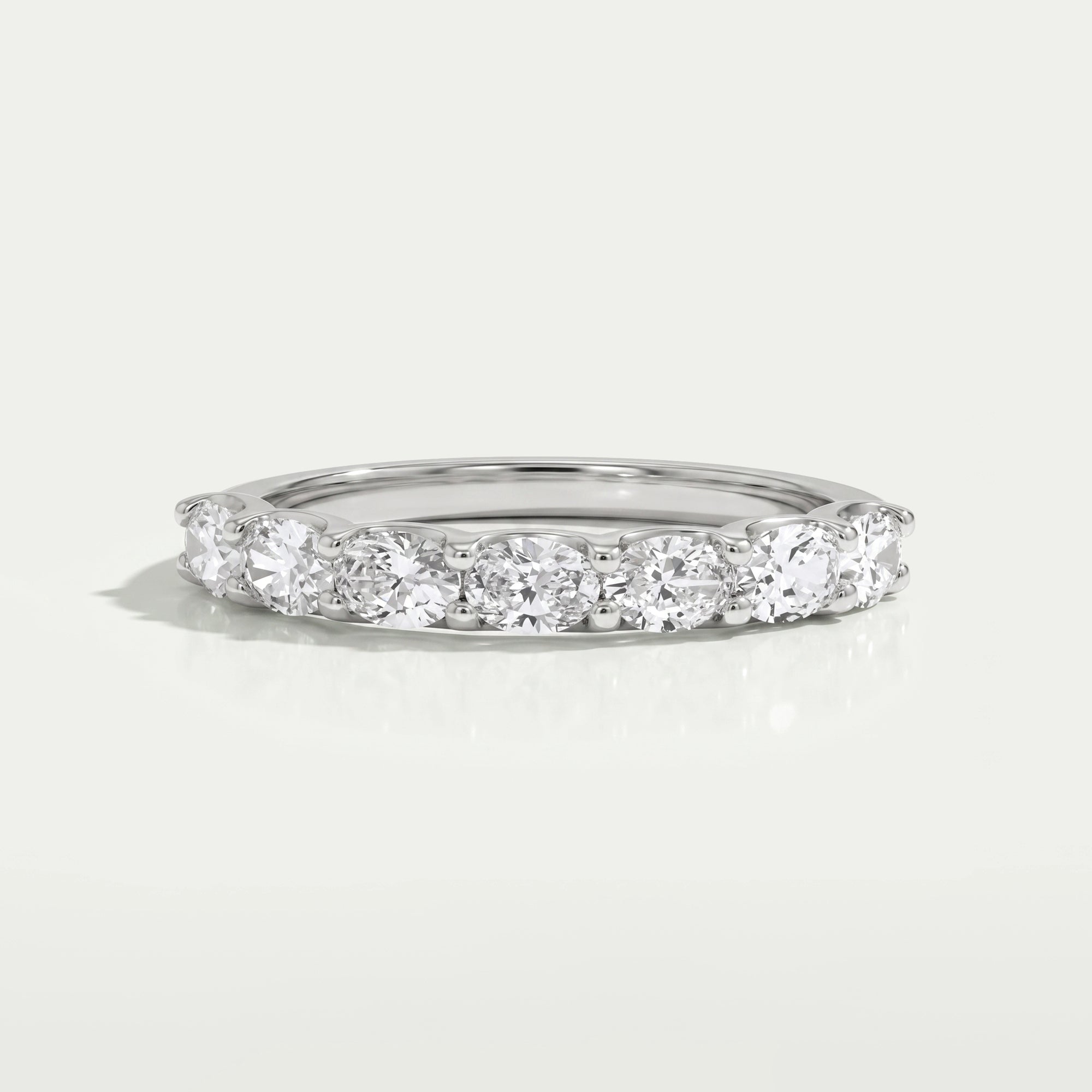 East West Oval Cut Lab Grown Diamond Wedding Band Rings