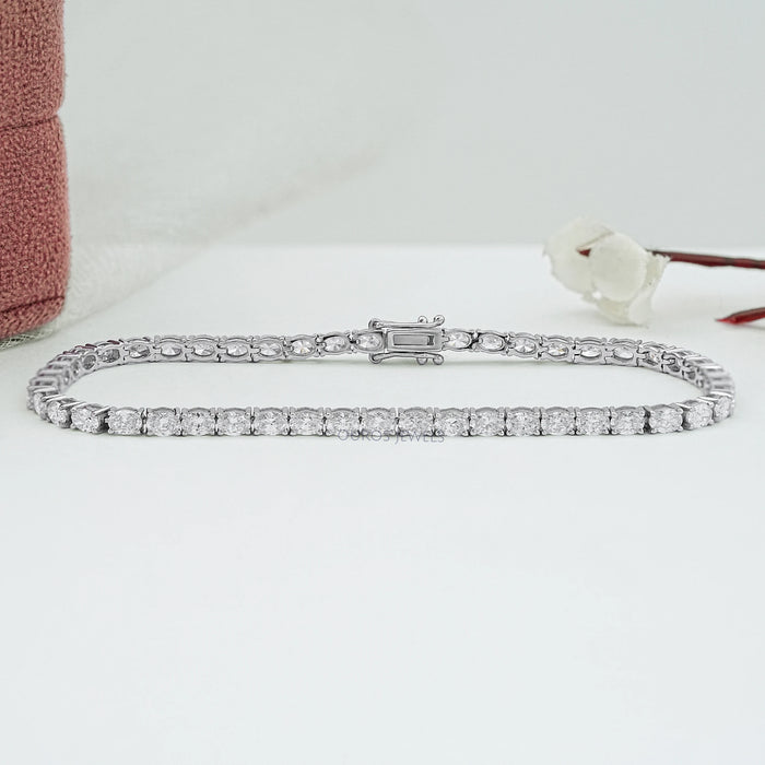 East West Oval Lab Diamond Tennis Bracelet Prong Set Bracelet
