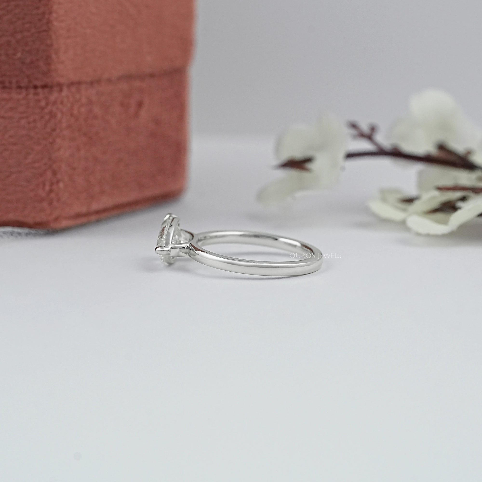 East West Pear Diamond Solitaire Engagement Ring