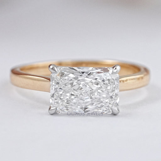East West Radiant Cut Solitaire Ring Ring