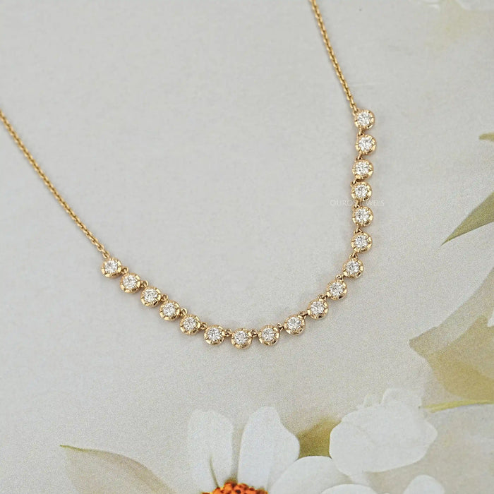 Old European Round Lab Grown Diamond Necklace Necklaces