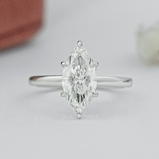 Marquise Cut Diamond Solitaire Engagement Ring Rings