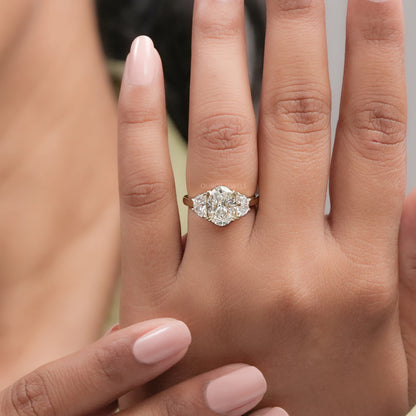 Oval Cut Three Stone Lab Grown Diamond Engagement Ring