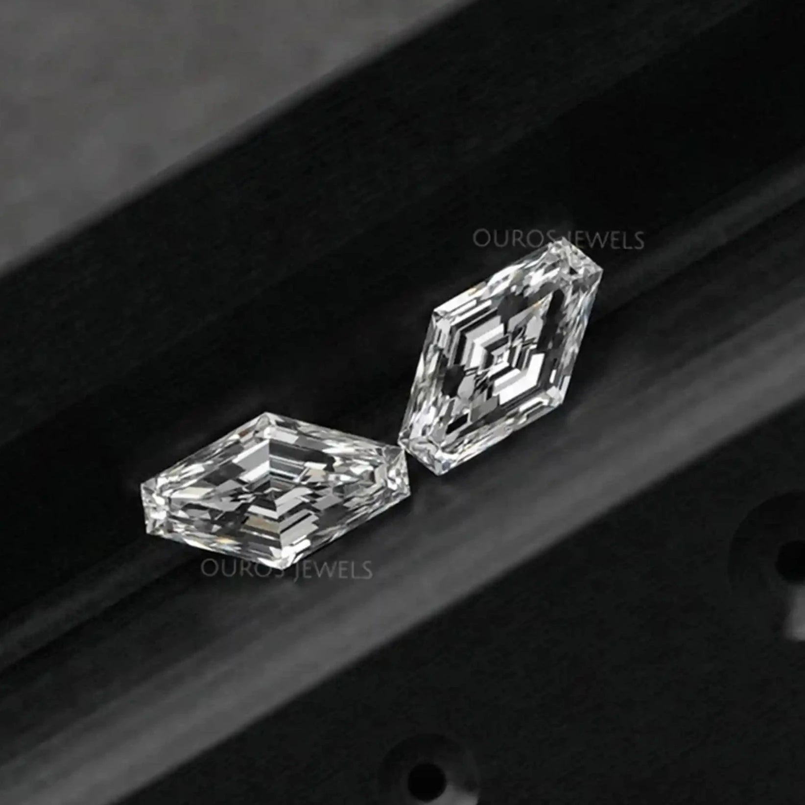 Modified Lozenge Cut Lab Diamond Pair Loose