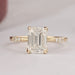 Emerald Cut Lab Grown Diamond Solitaire Accent Ring Ring