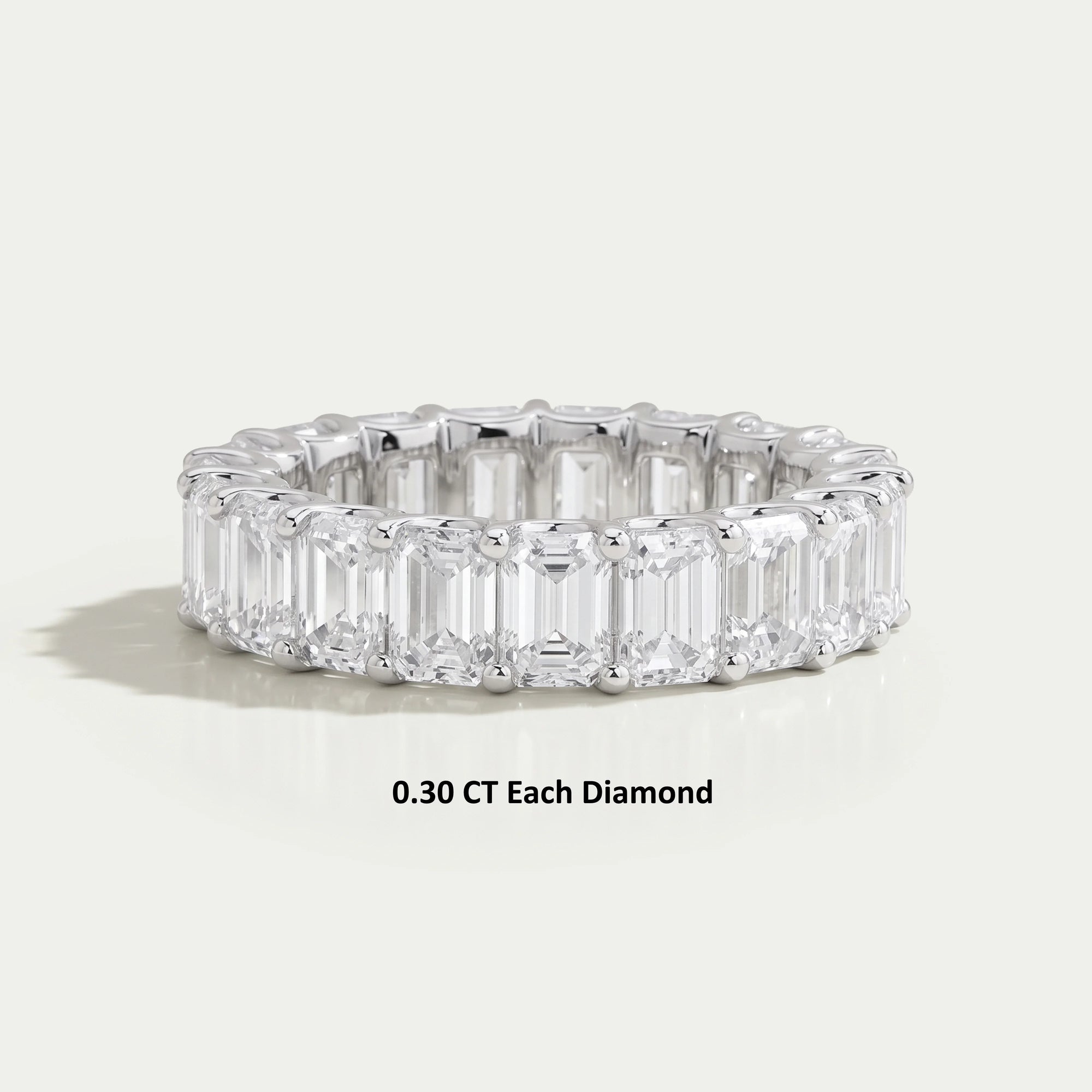 Emerald Cut Lab Diamond Full Eternity Wedding Band