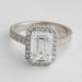 Emerald Cut Halo Solitaire Diamond Engagement Ring