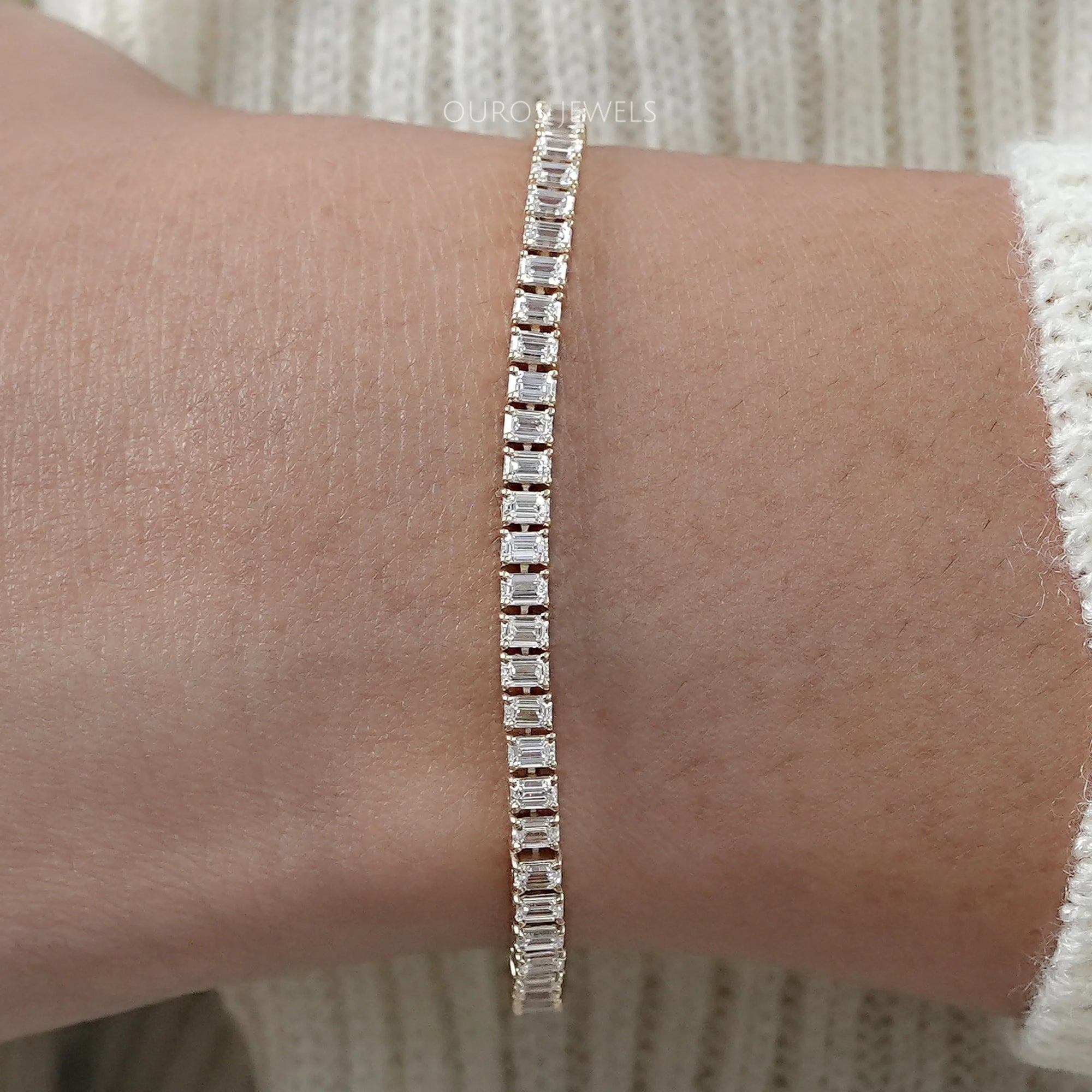 Lab Grown Emerald Cut Diamond Bracelet Bracelet