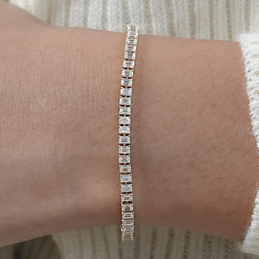 Lab Grown Emerald Cut Diamond Bracelet Bracelet