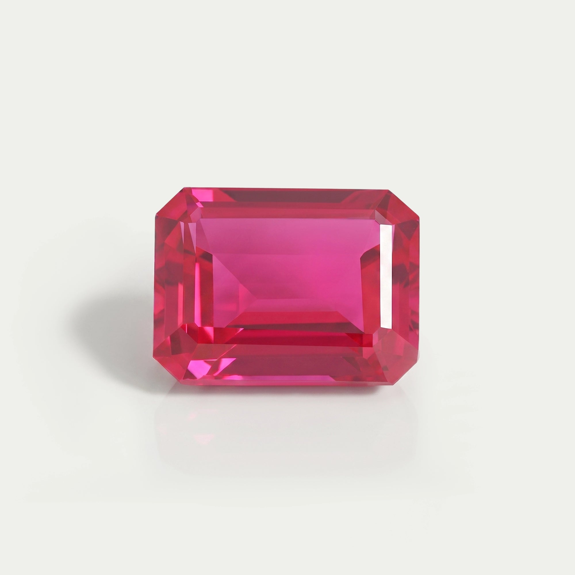Emerald Shape Light Red Ruby Gemstone