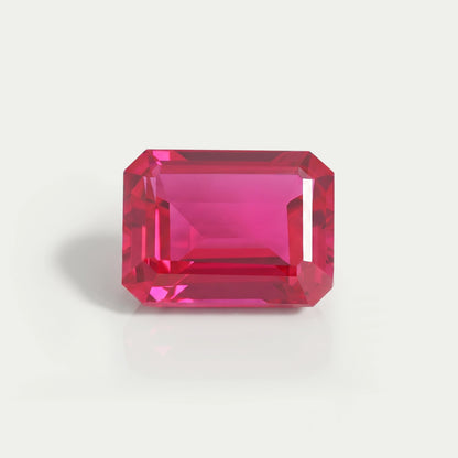 Emerald Shape Light Red Ruby Gemstone