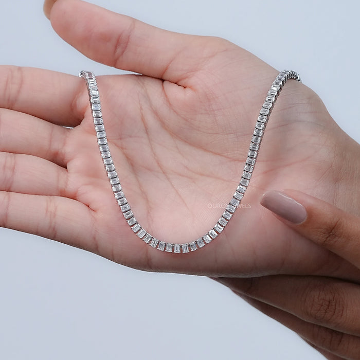 Emerald Lab Grown Diamond Tennis Necklace Necklaces