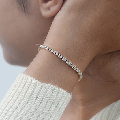 Lab Grown Emerald Cut Diamond Bracelet Bracelet