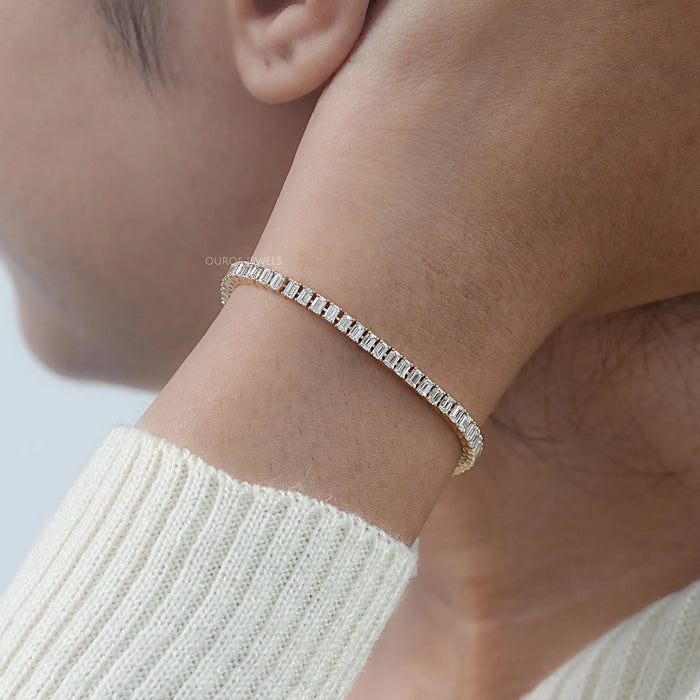 Lab Grown Emerald Cut Diamond Bracelet Bracelet