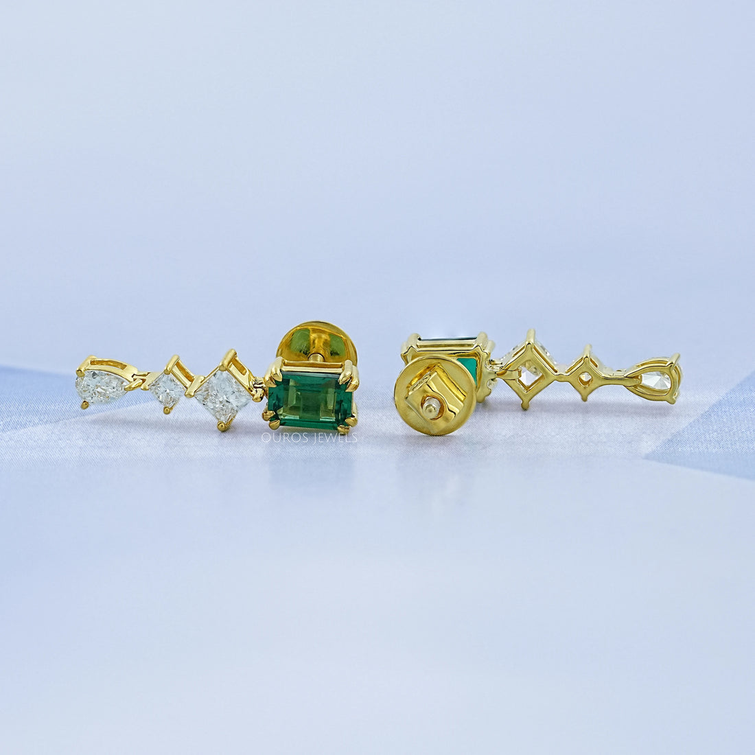 Gemstone Emerald Multi Shape Drop Earrings Earring
