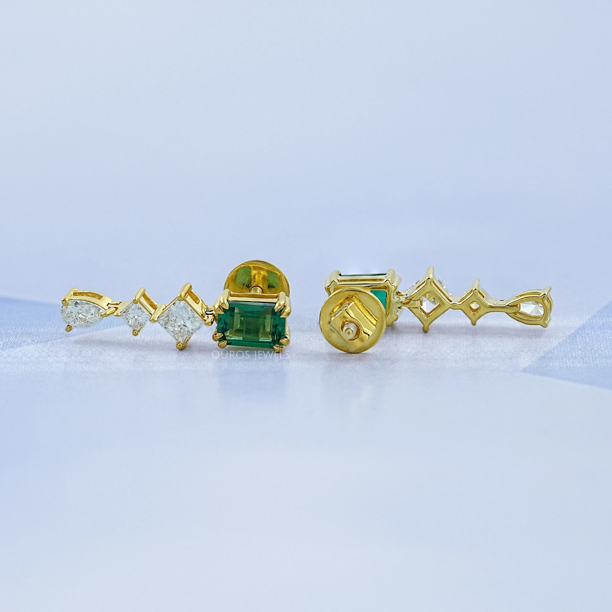 Gemstone Emerald Multi Shape Drop Earrings Earring