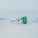 Three-Stone Emerald And Bullet Cut Diamond Ring Ring
