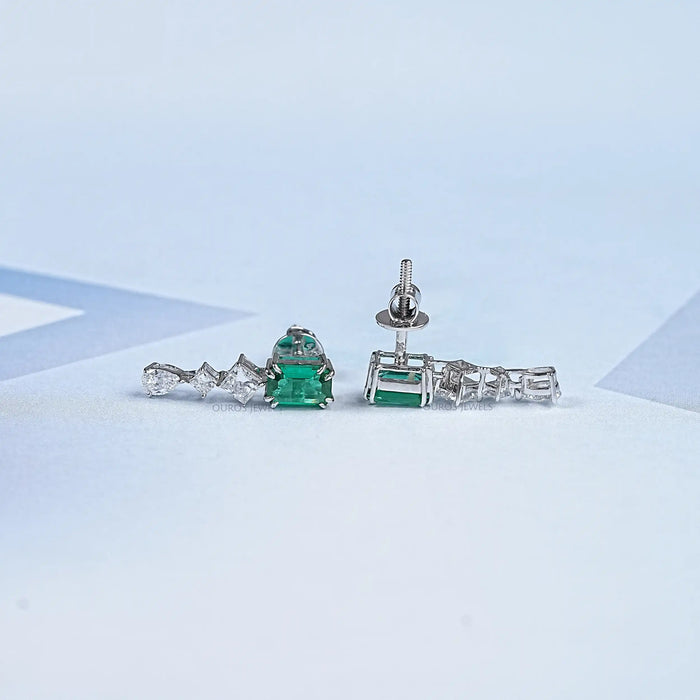 Gemstone Emerald Multi Shape Drop Earrings Earring