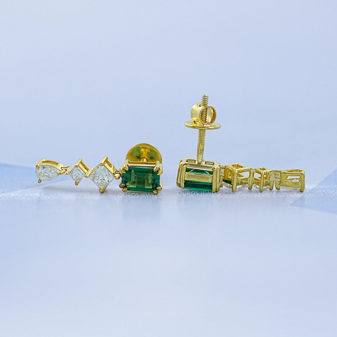 Gemstone Emerald Multi Shape Drop Earrings Earring