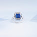 Sapphire Emerald Halo Engagement Ring