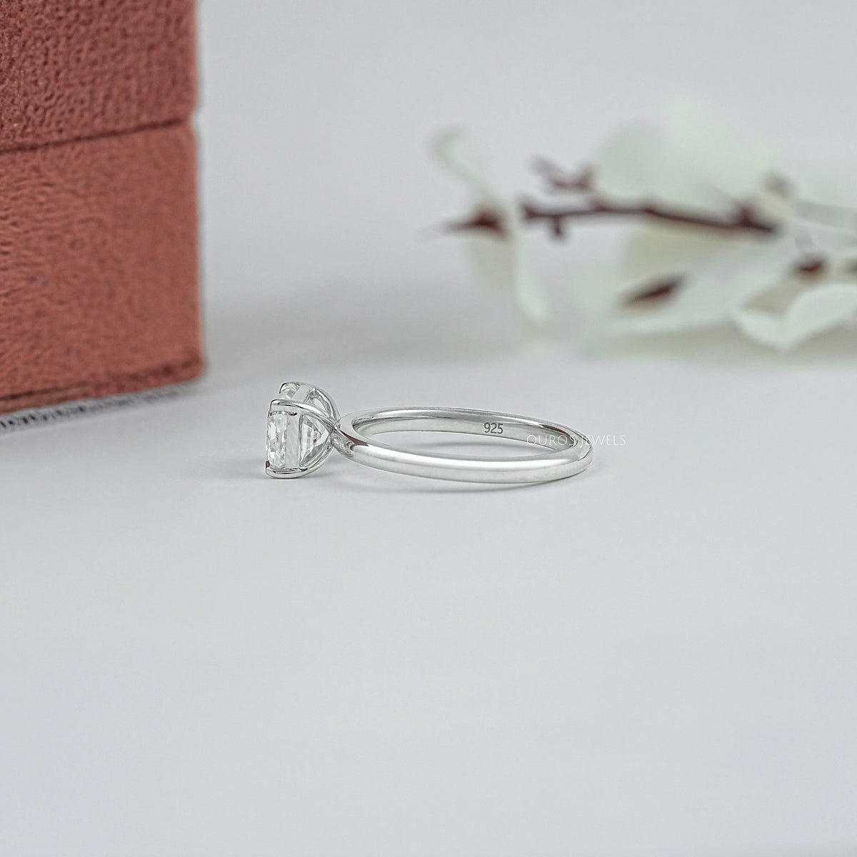 East West Emerald Lab Diamond Solitaire Ring Rings