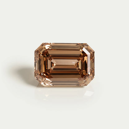 Champagne Emerald Cut Lab Grown Loose Diamond Loose