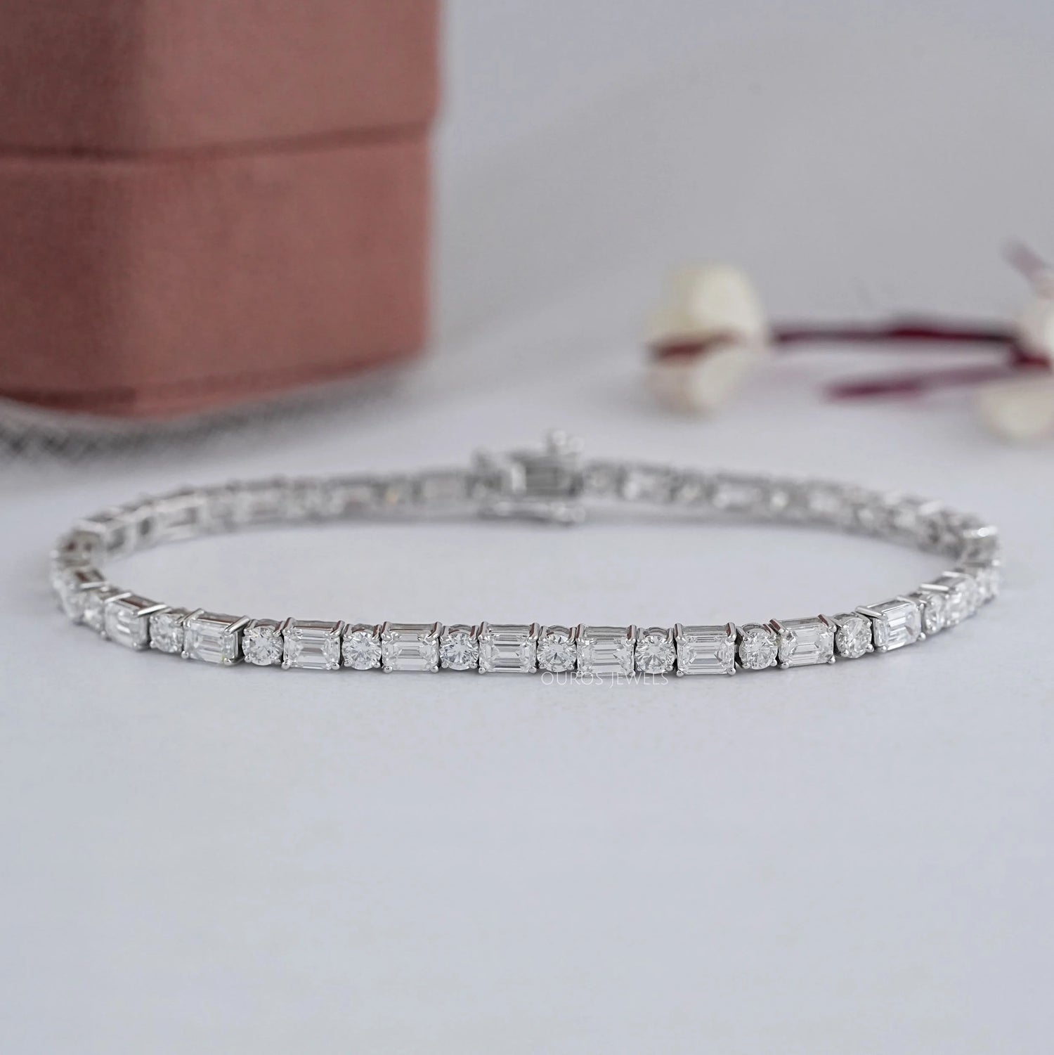 Emerald And Round Lab Diamond Tennis Bracelet Bracelet