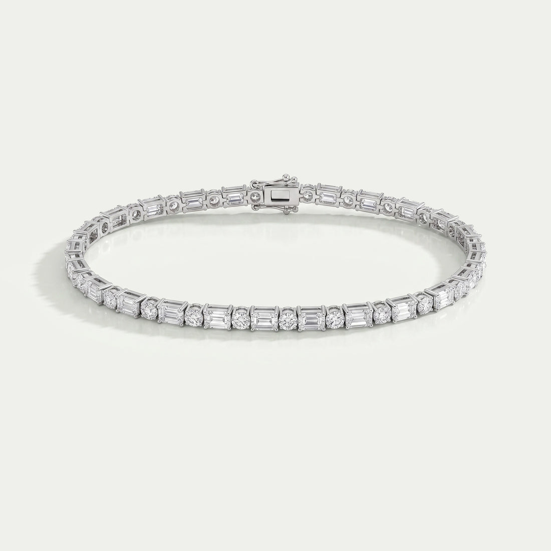 Emerald And Round Lab Diamond Tennis Bracelet Bracelet