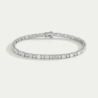 Emerald And Round Lab Diamond Tennis Bracelet Bracelet